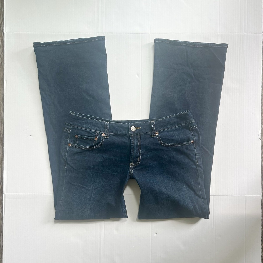 American Eagle Low Rise Flare Jeans Perfect Boyfriend Y2K Grunge Indie 12 Long